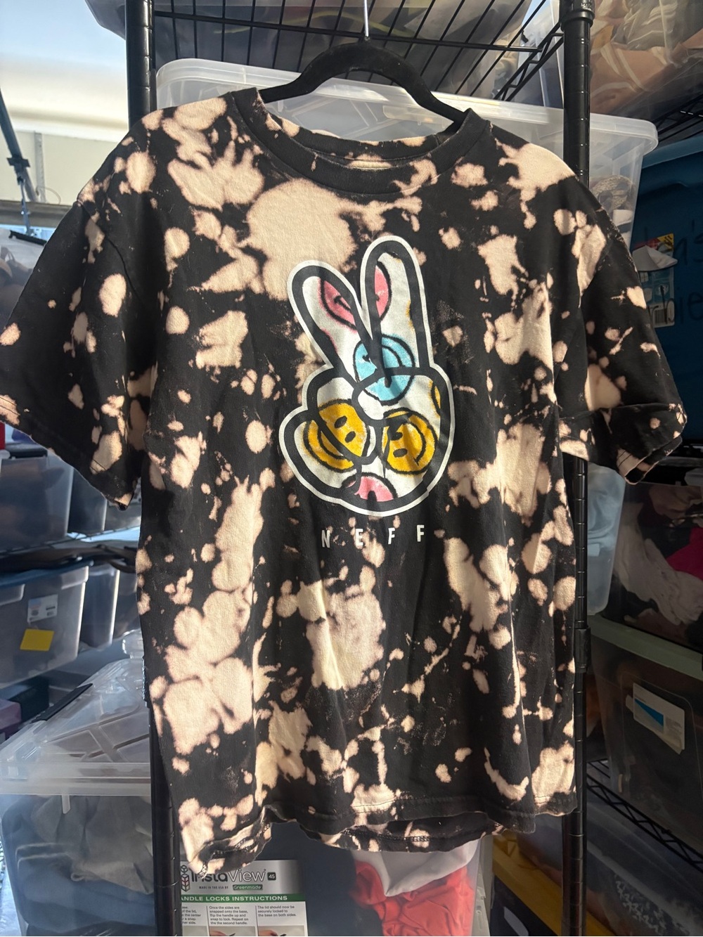 Men’s Neff Custom Bleach Dyed T-Shirt 🌵L